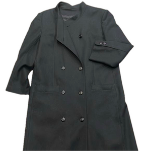 Vintage Black 100% wool sz 14 mid length lined coat with pockets